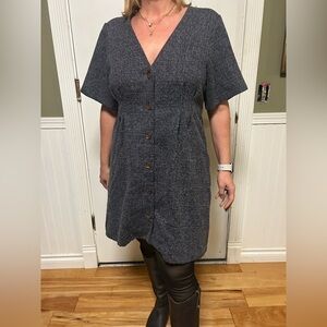 Thrills Charcoal Button-Front Dress